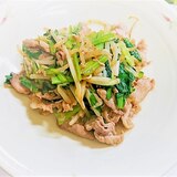 豚肉と小松菜ともやしの炒め物